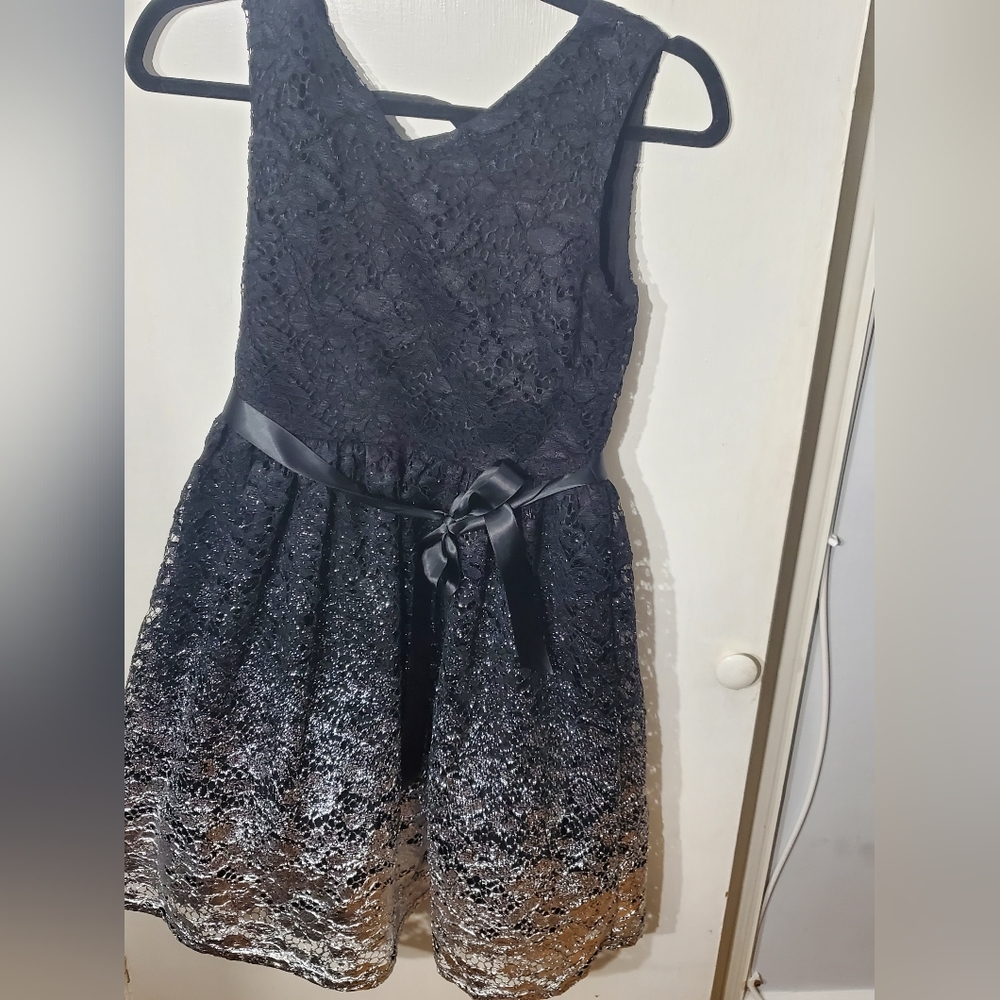 Girls black and silver size 16 dress